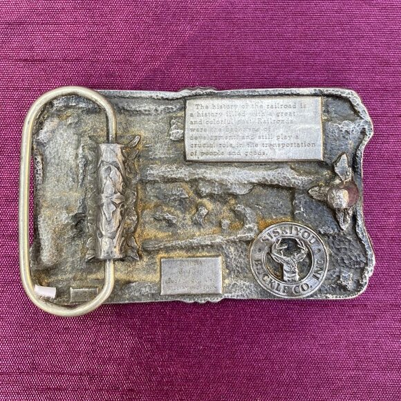 4-(B&B) Vintage. Collectors. 1984. History Of The Railroad. Belt Buckle - Picture 3 of 6